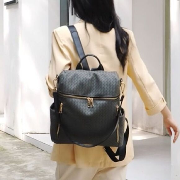 New Leather Anti -Theft Backpack & Purse Set - Picture 7 of 10